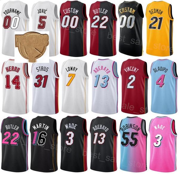 Finais Basketball Impresso Kevin Love Jersey 42 Cody Zeller 44 Jimmy Butler 22 Max Strus 31 Bam Adebayo 13 Gabe Vincent 2 Caleb Martin 16 Para Fãs Esportivos Jovem Mulher Homem