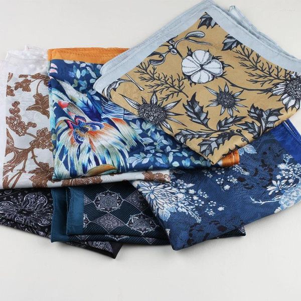 Laço amarra lenbaiway vintage floral impresso lenço para homens e mulheres Paisley Pocket Square Hankies Wedding Party Toalha de peito