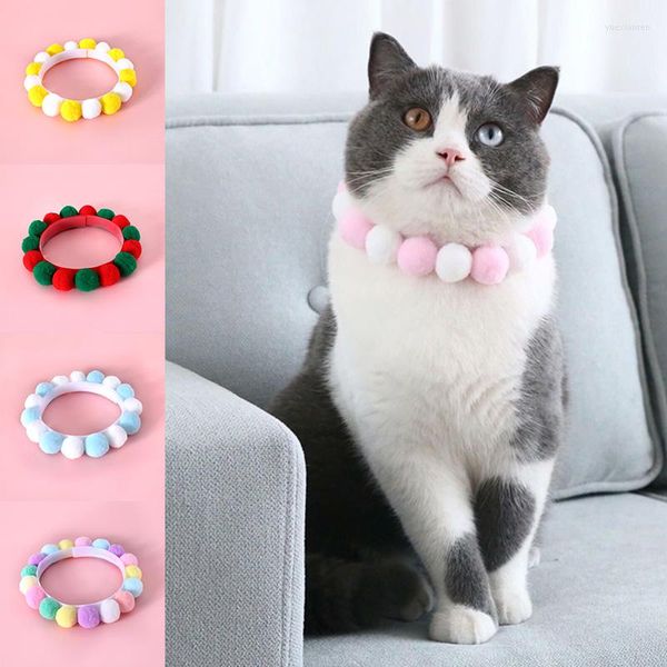 Ошейники для собак кошачья ошейник самостоятельно ожерелье для домашних животных с красочными шариками