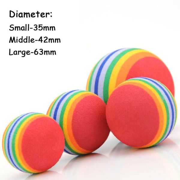 Giocattoli 5 pz Palline di Schiuma EVA Pet Dog Cat Toy Palla Morbido Arcobaleno Palle Giocare Masticare Sonaglio Scratch Training Giocattolo di Gomma giocattoli interattivi