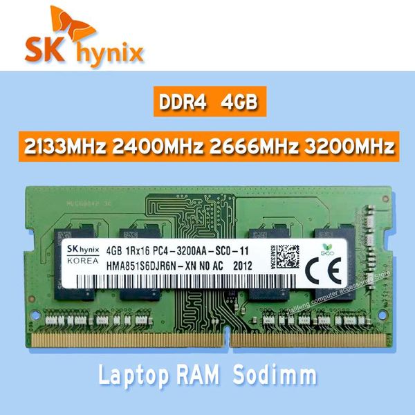 Rams SK Hynix DDR4 4GB 2133MHz 2400MHz 2666MHz 3200MHz RAM SODIMM Laptop Memoria PC4 2133P 2400T 2666V 3200AA