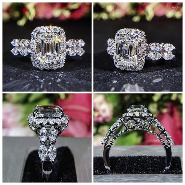 Anéis de casamento Caoshi Modern Style Bridal Accessors Bands requintados design exclusivo com jóias femininas estéticas de zircônia brilhante