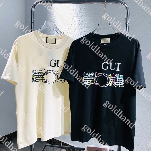 2023 Girocollo da uomo Plus Tees Polo Estate di alta qualità in puro cotone Top T-shirt stampata con logo della fascia di lusso