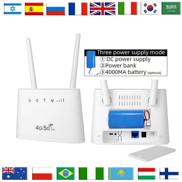 Router 4000 -mAh Batterie LTE Networking 300 Mbit / s Wireless 3G 4G WiFi -Router mit SIM -Kartensteckplatz 2,4 GHz Outdoor Mobile WiFi Hotspot B311B