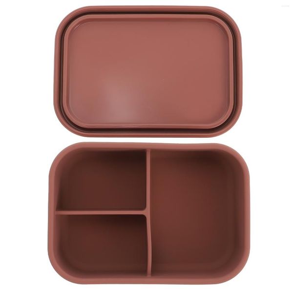 Set di stoviglie Contenitore per il pranzo in silicone Contenitori sigillati Bento Scatole dedicate Custodia portatile per la scuola Gel di silice Studenti per bambini