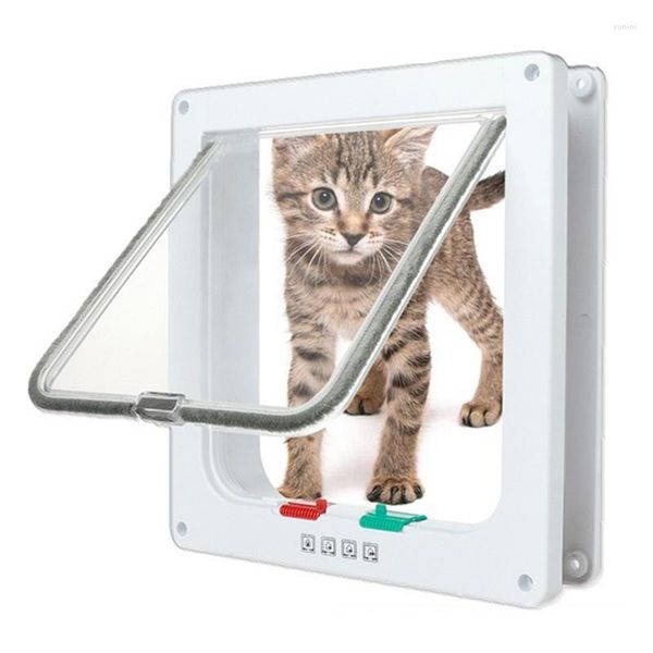 Porta de transportadoras de gatos para gatos de janela tela deslizante com 4 modos de travamento controláveis ​​sem animais de estimação dentro e fora