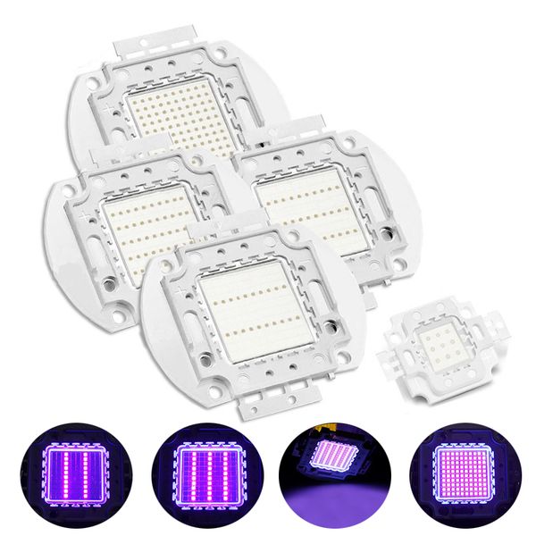 LED Chip 50W Purple Ultraviolet Ultra Violet (365nm 375nm 385nm 395nm 405nm 420nm) Componentes de lâmpada de diodo emissores de intensidade super brilhante)