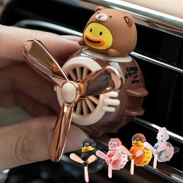 Carreço de refrigerante de carro Cartoon Defusor Defusor Urso Urso Piloto Automotivo Outlet Air Fragrância Sólida Perfume Decoração do Carro Air Sémer L230523