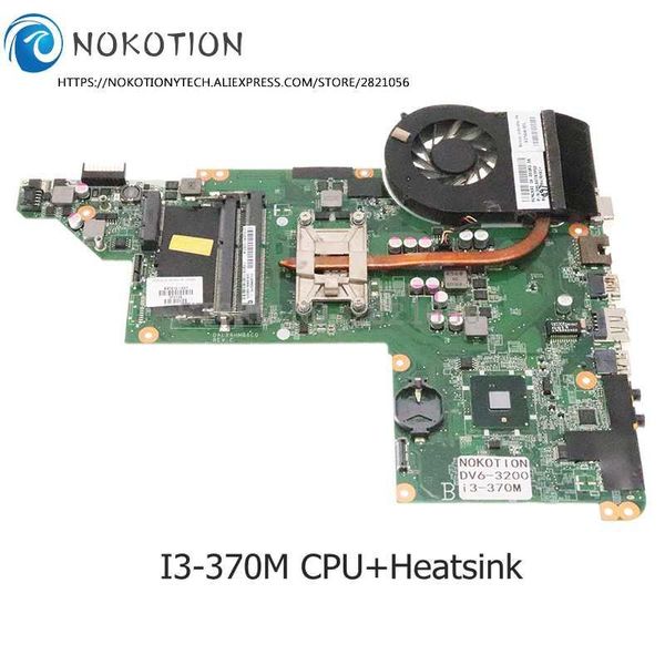 Материнская плата Nokotion для HP Pavilion DV6 DV63000 Материнская плата ноутбука DALX6HMB6C0 637212001 Основная плата I3370M ЦП+HEATSINK