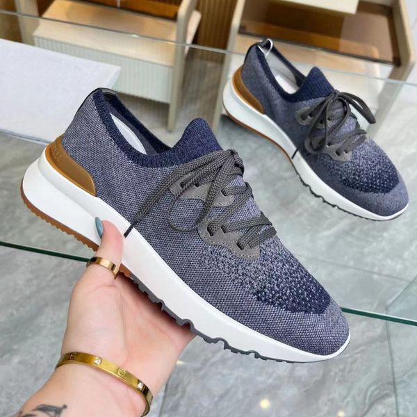 BC Europa e America Scarpe casual e sportive traspiranti in maglia lavorata a maglia nuove da uomo Suola spessa Scarpe casual alla moda versatili leggere e confortevoli