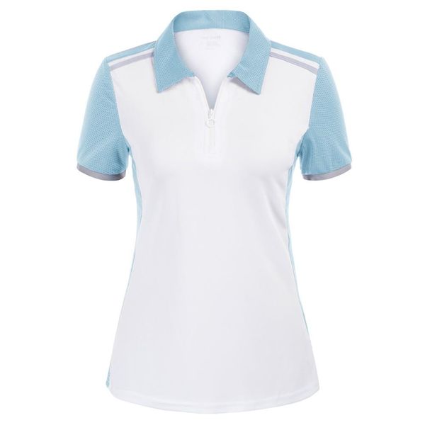 Camisas femininas JACK SMITH manga curta camisas de golfe ajuste seco camisa absorvente de umidade cor de contraste manga curta lapela gola esportiva tops