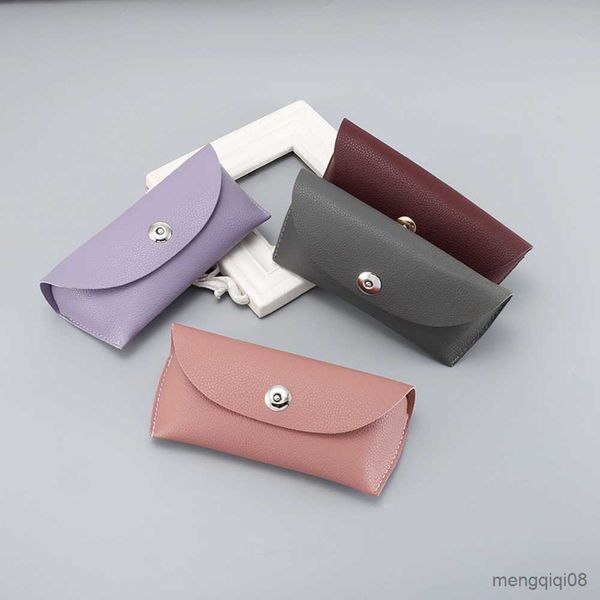 Солнцезащитные очки пакеты с новыми стаканами мешок Litchi Grain Leather Case Purple Nude Pin