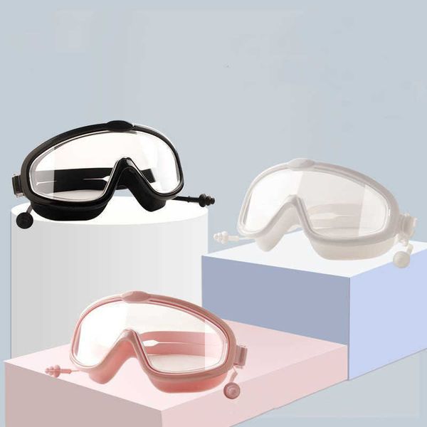 Goggles Outdoor Swim Goggs rewplug 2 в 1 сете для детей Антипроблема УФ-защита плавательных стаканов с затычками для ушей для 4-15 лет детей AA230530