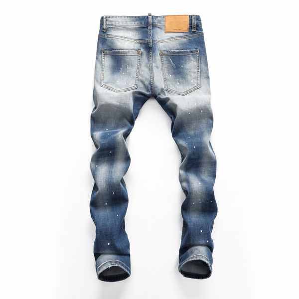 Herren-Jeans 23 Designer-Hosen, zerrissen, hoch, Designer-Herrenjeans, bestickte Hosen, modische Loch-Hosen, meistverkaufte Reißverschluss-Hosen, Patches Detail, Biker-Fit-Denim-Jeans, th G1