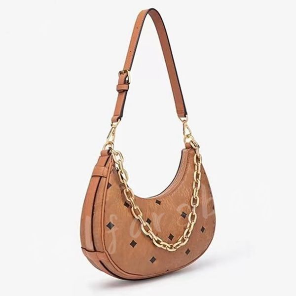 Aren Crescent Piccola borsa a tracolla Hobo Designer Tela Nappa Borsa a catena in pelle Borsa con chiusura a zip Borsa da donna Mezza luna Borse ascellari Portafoglio