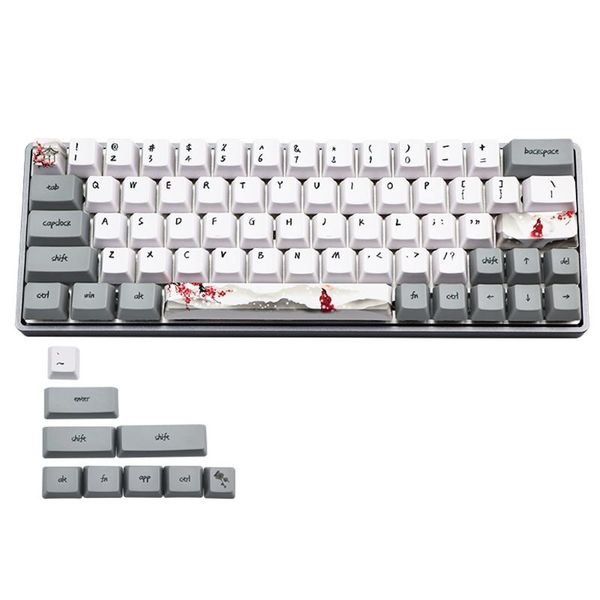 Tastaturen 73 Tastenfarbstoff Sublimation Mechanische Tastatur Nutepunkte Tastatur PBT OEM -Profil Keycap Snowflake Plum für GH60 GK61 GK64 Keyboard Keyca