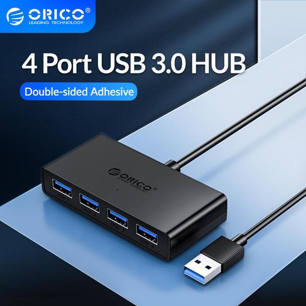 Hubs orico USB Hub 4 Porta USB3.0 Splitter de cubo com 5V Micro USB Power Port 30 100cm Cabo múltiplo para acessórios para laptop para laptop de computador