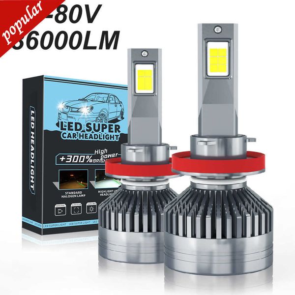 Novo 2pcs H7 H4 LED CANBUS 30000LM CARRO DE CARRO H1 H8 H11 9005 HB3 9006 HB4 H3 Lâmpada LED Bulbo Lâmpada para carro 6000K 12V 24V para caminhão