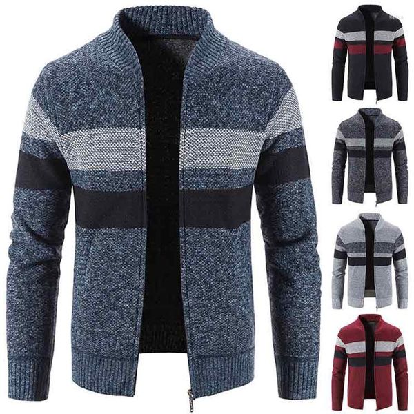 Maglioni da uomo Cappotto maglione da uomo Stile originale Street Casual Sport Autunno / inverno Cardigan in maglia di pile Giacca con colletto da baseball