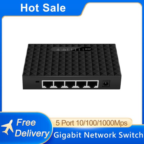 Controllo Ienronlink 5 porte gigabit switch smart 1000Mbps Mini Ethernet Network LAN Hub Prestazioni per la fotocamera IP/Wireless AP/WiFi Router