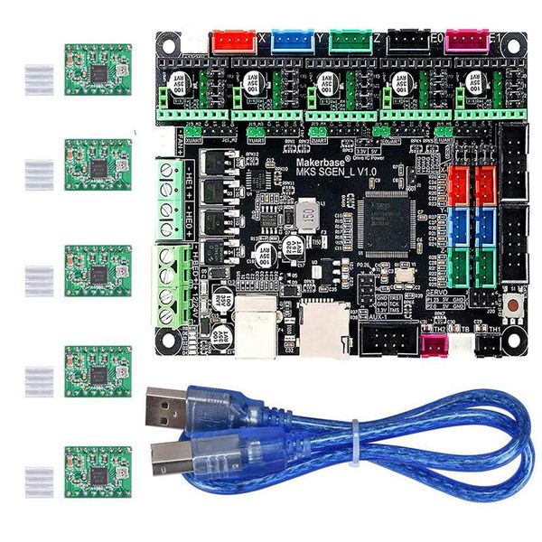 Сканирование MKS Gen L v1.0 3D -принтер интегрированный контроллер платы PCB COMPATIBLE RAMPS1.4/MEGA2560 R3 с двигателем A4988