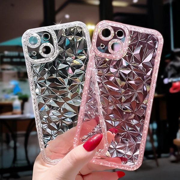 Glitter Diamond Transparent Phone Case для iPhone 14pro Max 13 12 11 XS Max XR x 7 8plus Shock -Resite Silicone Bumper