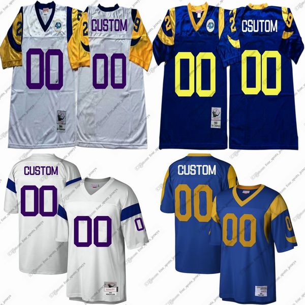 NCAA 75th Vintage Football Maglie Retro Aaron Donald Merlin Olsen Jackie Slater Kurt Warner Marshall Faulk Eric Dickerson Deacon Jones Jack Youngblood