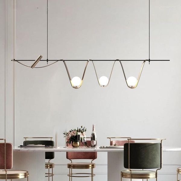 Lâmpadas pendentes de luzes led nórdicas modernas sala de jantar iluminação de cozinha decoração de lustre lustre lustre de barra interna de barra de barra interna