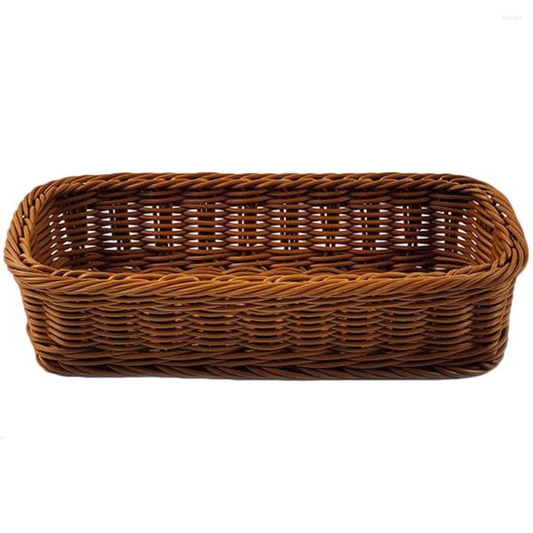 Tapetes de mesa, tipo Rattan, cesto de cesta de armazenamento CABELO Caixa de jóias plásticas Organizador de cozinha bandejas de madeira multifuncionais de vime