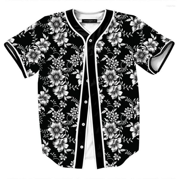 Camisetas masculinas de camisa unissex Single Basted Summer Casual Overshirt Baseball Jersey Teen Hip Hop Party Streetwear