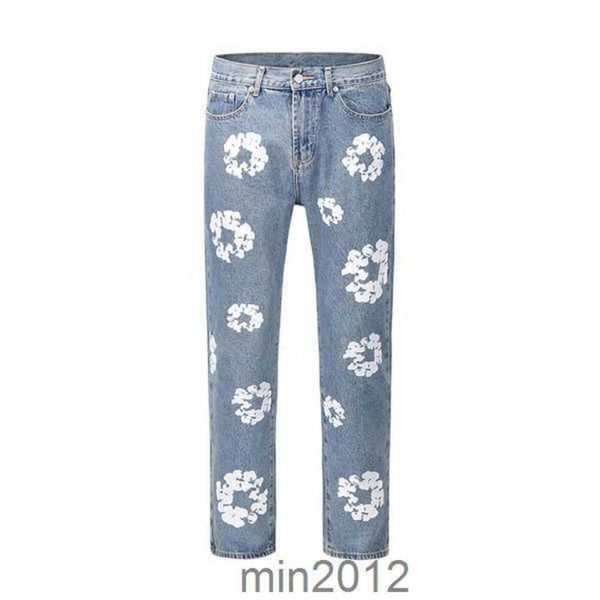 23 Pantaloni jeans stampati a fiori Pantaloni oversize streetwear Pantaloni casual in denim per uomo e donna g2ib