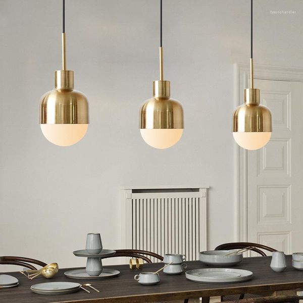 Lâmpadas pendentes Loft Industrial Light Modern Gold Metal Sisfing Lâmpada de jantar Sala de estar Lustra Lustrante Luminária LED