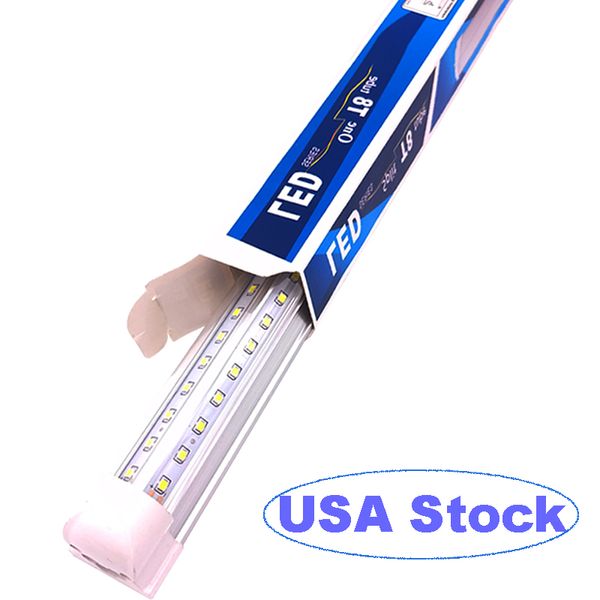 50W 36W LED tubo luce 4 piedi 5 piedi 6 piedi a forma di V integrato T8 doppio lato 2 file luci LED tubi AC85-277V per banco da lavoro garage fienile officina seminterrato crestech