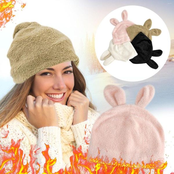 Berretti Cappello divertente per uomo Donna Teddy Fleece Cappelli sportivi Inverno caldo Regalo da viaggio all'aperto Decorazione orecchio Coneflower Adulti