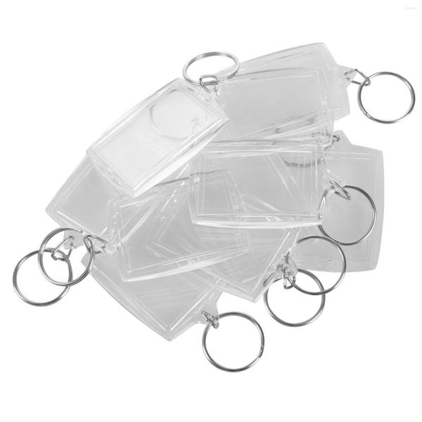 Schlüsselanhänger 10 Stück transparenter leerer Einsatz PO Bild Schlüsselanhänger geteilter Schlüsselanhänger