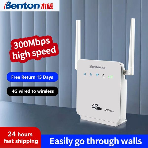 Router Benton R06 sblocco 4g wifi router wireless networking modem 4 antenna doppia esterna con scheda sim cpe del ripetitore LTE illimitato