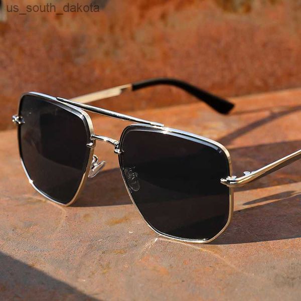 Sonnenbrille 2022 Mode Sonnenbrillen Männer Coole Fahren Gläser Goggle Sommer Metall Vintage Pilot Sonnenbrille Punk Oculos De Sol L230523