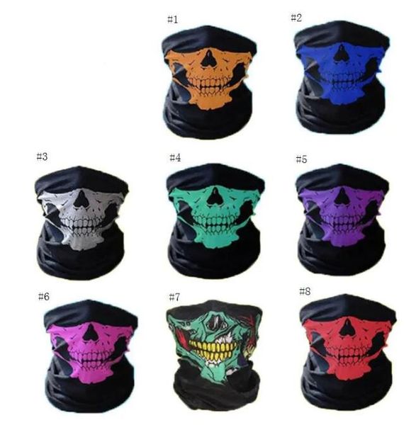 New Skull Face Mask Sport all'aria aperta Ski Bike Moto Sciarpe Bandana Neck Halloween Party Cosplay Maschere a pieno facciale