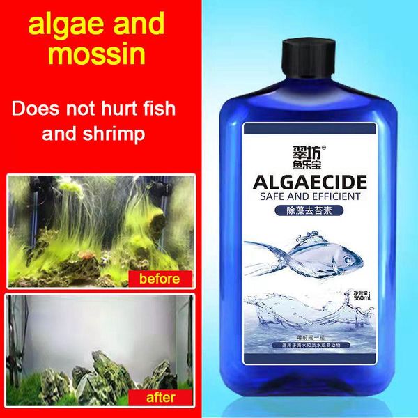 Ferramentas Agente de remoção de algas de aquário, além de algas verdes, algas marrons, algas de seda preta, musgo, musgo, remoção de algas, não prejudica os peixes