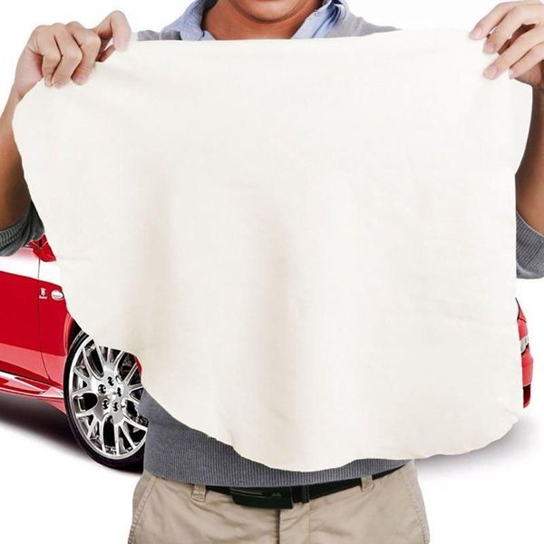 Serviettes de lavage de voiture en cuir de chamois naturel Super absorbant voiture fenêtre de maison séchage du verre chiffon de nettoyage serviette de nettoyage de voiture à séchage rapide