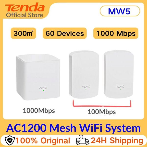 Router Tenda Nova Router Mesh WiFi MW5 bis 3500 m².Ganzes Home Gigabit Mesh Router 2.4 5GHz Wireless Repeater Internet Networking