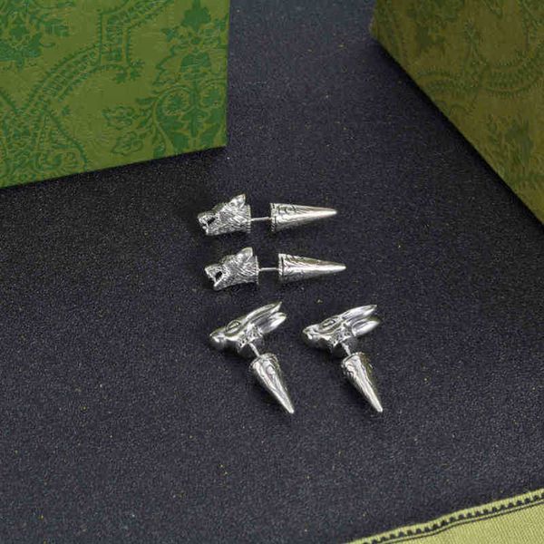Designerschmuck Armband Halskette Ring 925 Nadel dreidimensionaler Leopardenkopf Hirschkopf Persönlichkeit männlich weiblich Ohrringe Tiere
