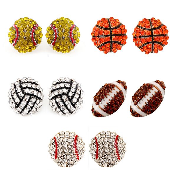 Neue Mode Kristall Baseball Ohrstecker Für Frauen Strass Fußball Volleyball Basketball Softball Sport Ohrringe Schmuck