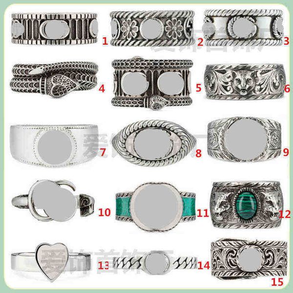 designer de joias pulseira colar anel acessórios intertravamento série personalizado antigo cabeça de cobra homens mulheres com o mesmo par de anéis