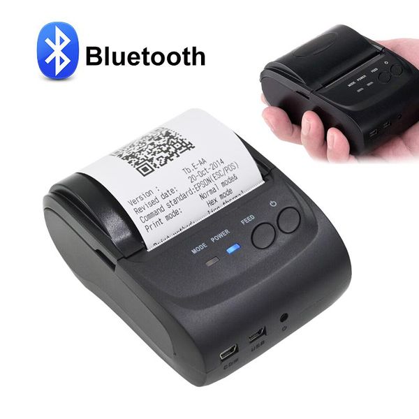 IMPRESSORES 58MM RECEBIMENTO Bluetooth Impressora térmica USB Impressora móvel portátil para restaurante Mini Mini Handheld Máquina de cobrança POS