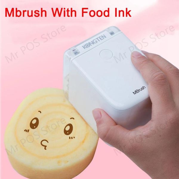 Printers Kongten Mbrush Color Food Portable Stampante portatile Mini Torta a getto d'inchiostro Stampante personalizzato Wireless Wifi Coffee Mrush Ink