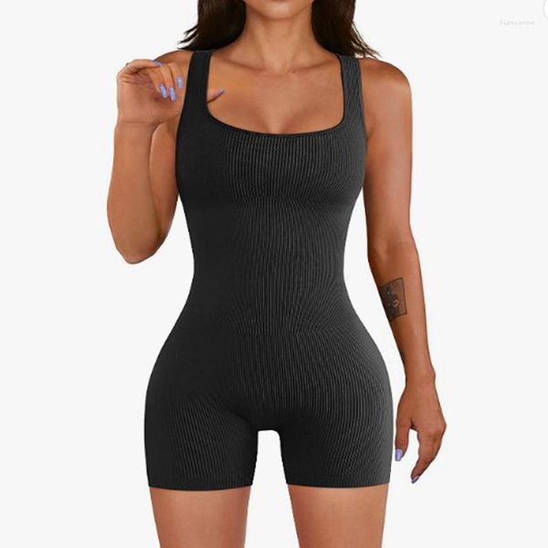 Intimo modellante da donna Body modellante per il corpo da donna senza maniche aperto sul retro Vita avvolta aderente Yoga sportivo