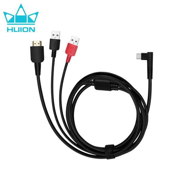 Tablets Huion 3 em 1 cabo para kamvas 13 gráficos monitor de tablet caneta visor hdmi dp tipo C Porta fácil conexão com notebook para PC