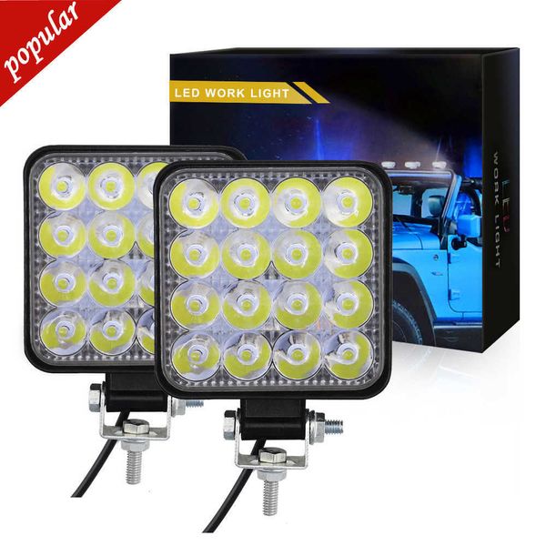 Neue 2x Auto LED Bar Arbeitsscheinwerfer 48W Offroad Arbeitslicht 12V 24V Nebelscheinwerfer 4x4 Traktor Scheinwerferlampen Scheinwerfer LKW ATV Gelb Weiß