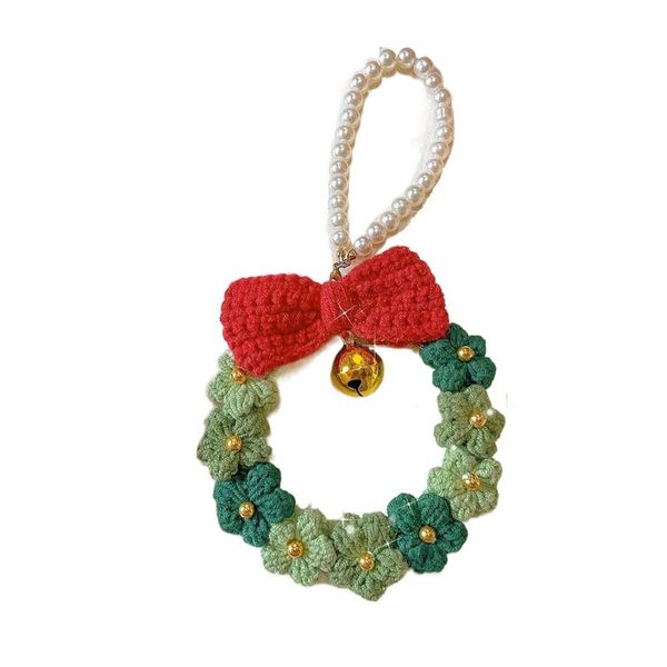 Tricô Tprpyn Christmas Wreath Crochet Kit Diy Christmas Garland Kits de crochê de crochê de natal Presente de Natal com Materiais Padrão Vídeo
